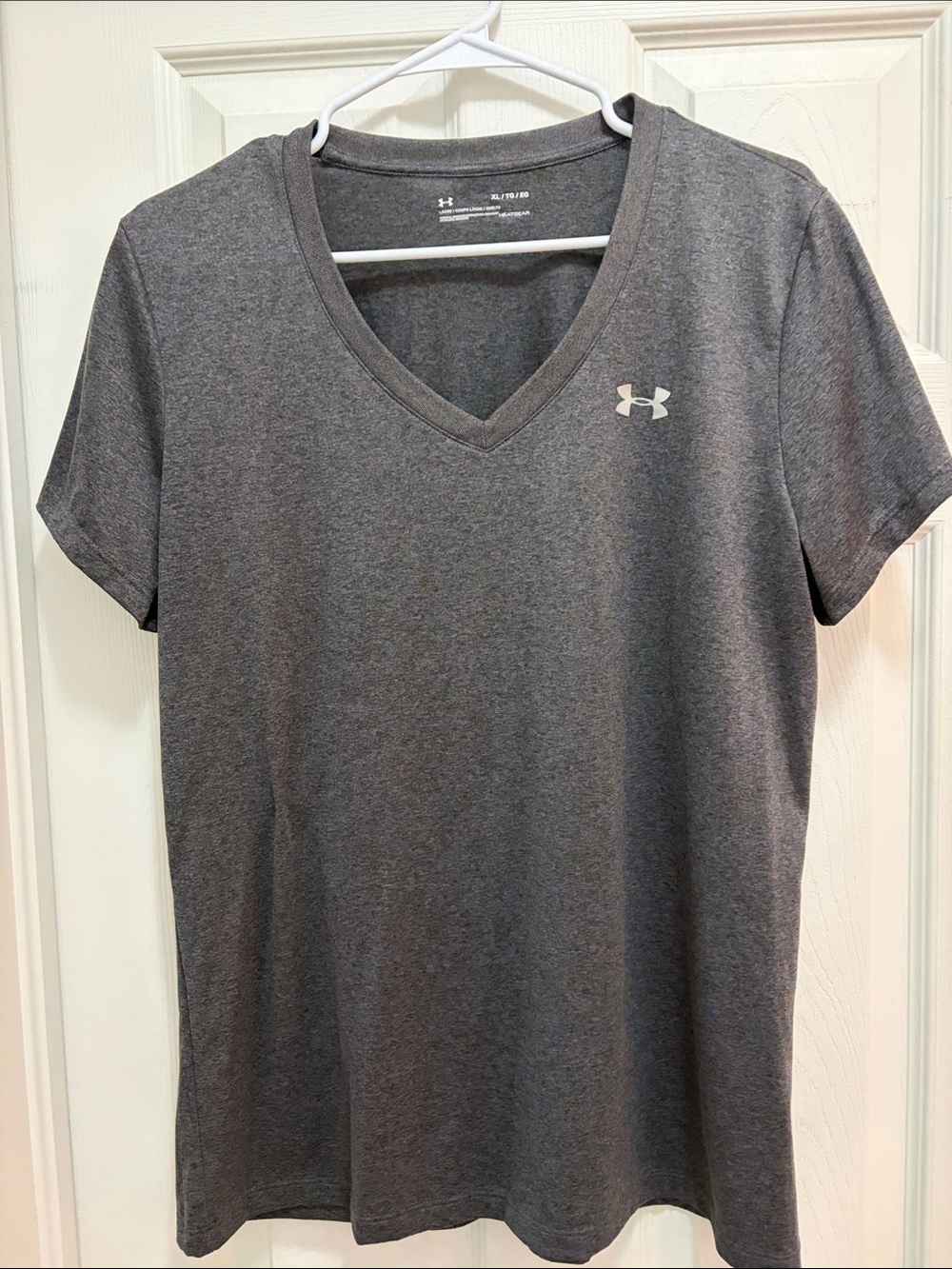 Under Armour Heather Charcoal V-Neck Performance Tee